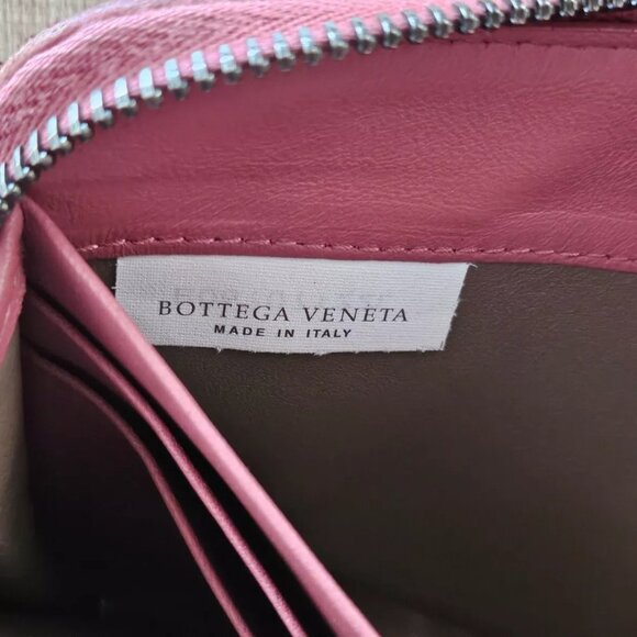 Bottega Veneta Clutch Wallet Cardholder Lambskin Zippy Zip Around Purse Italy - Picture 10 of 12